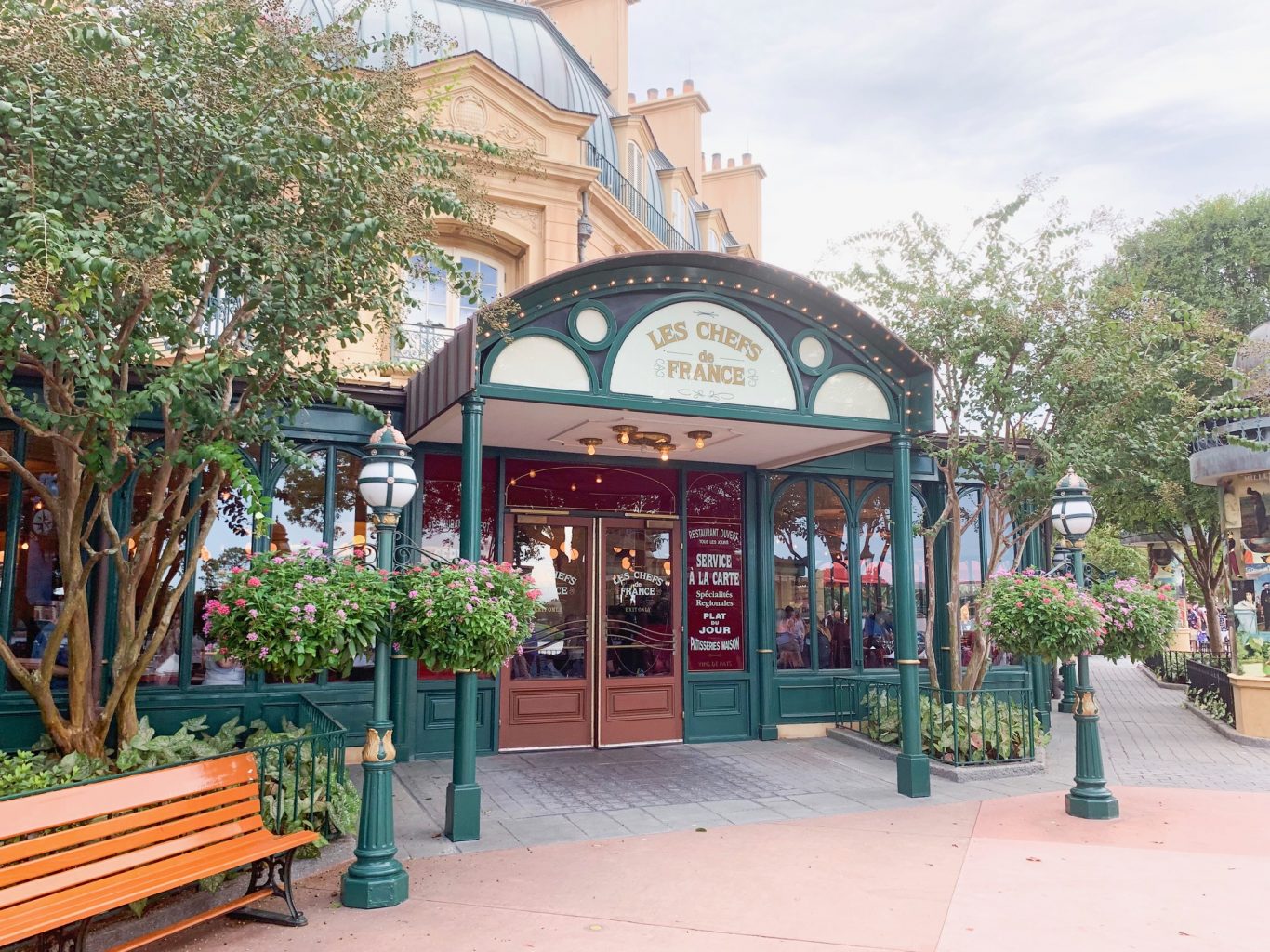 outside of Le Chefs De France at Epcot