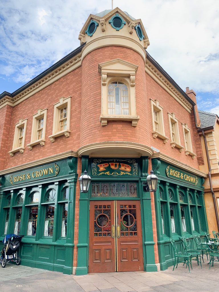 Outside of Rose And Crown one of the Best Epcot Restaurants 