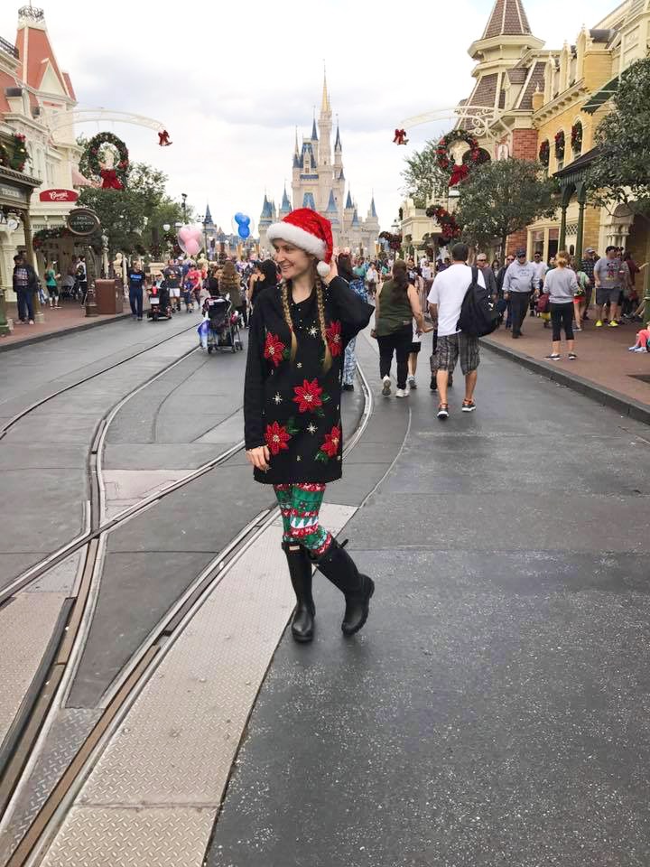 Photo of Victoria at Christmas in Disney World