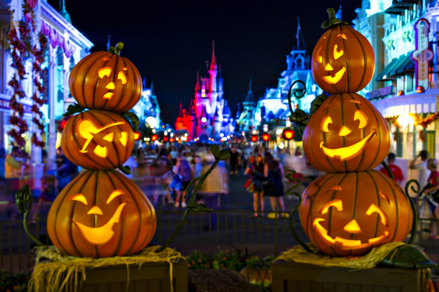 Jack-O-Lanterns Light Up Magic Kingdom