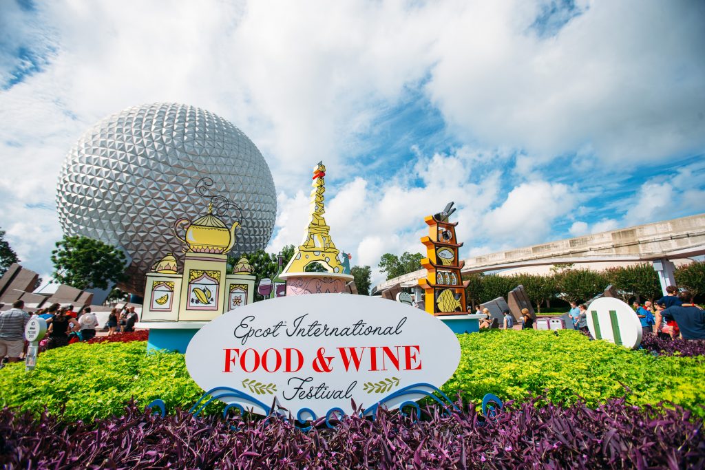 Photo of entrance to Food and Wine Festival, a great experience for your Disney honeymoon