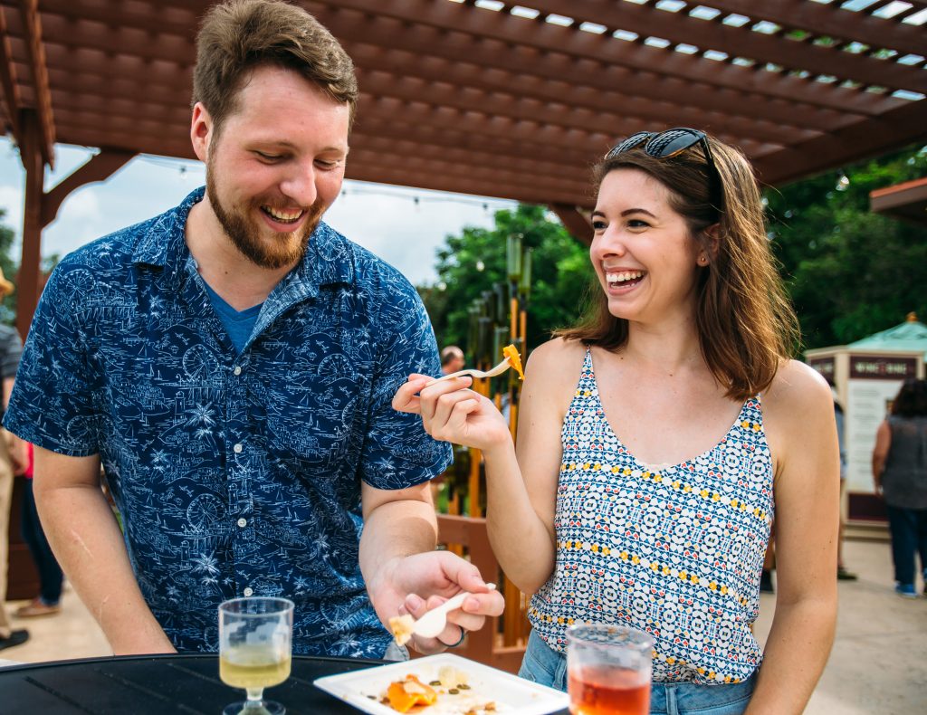 Photo of couple eating in Disney World