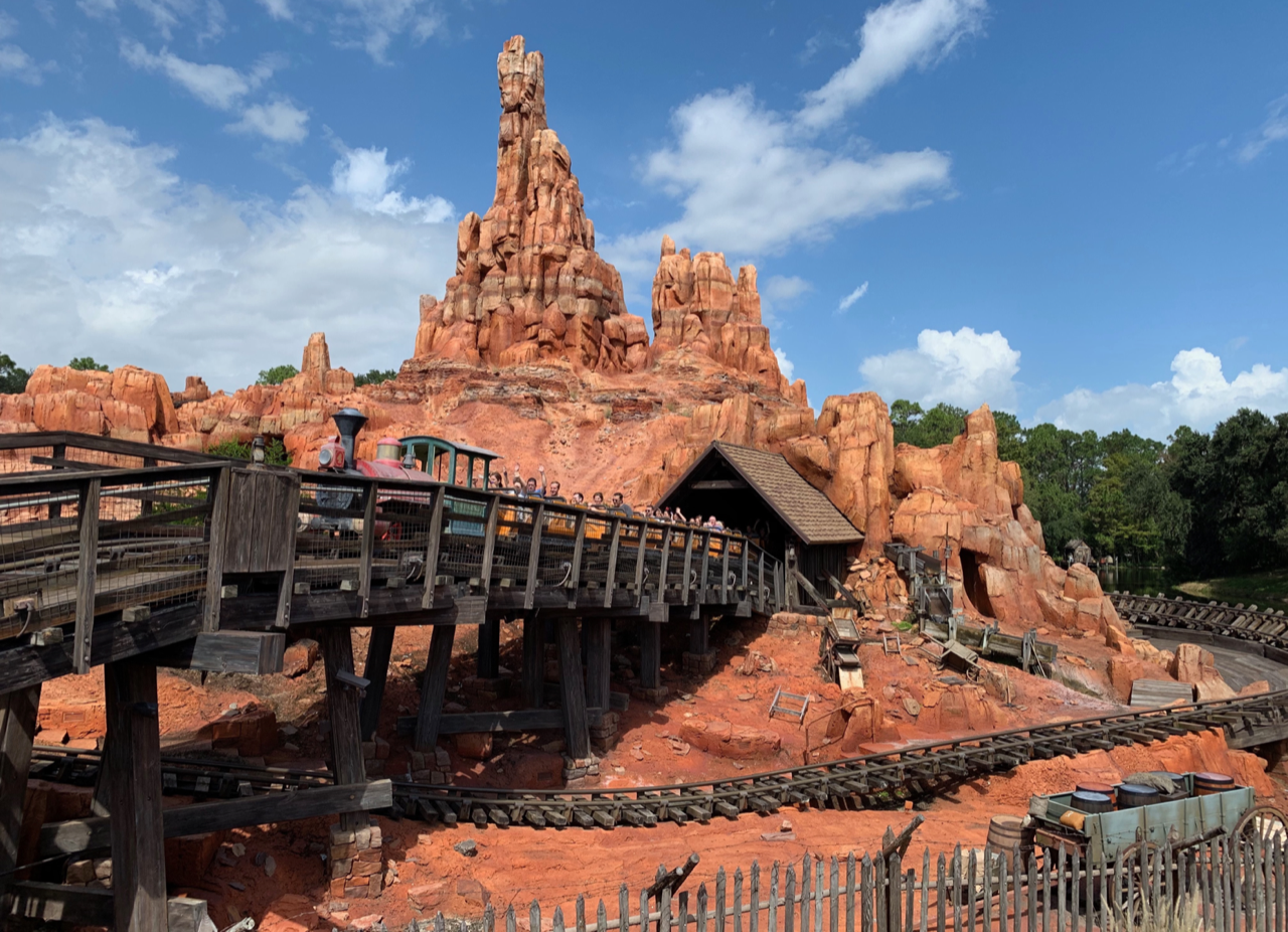 The iconic Big Thunder Mountain ride, one of the best Magical Kingdom rides and sights.