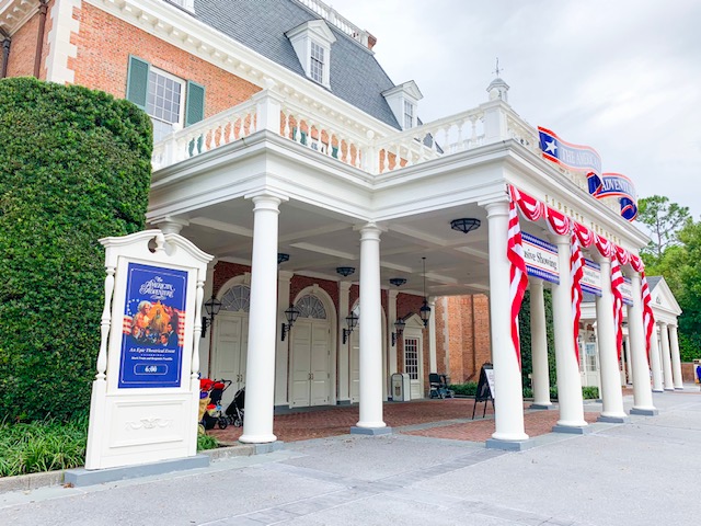 Countries in Epcot American Adventure entrance to American Adventure attraction