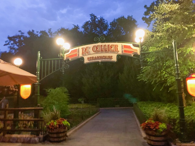 Canada Pavilion entrance to Le Cellier at night