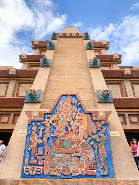 Front of the Mexico Pavilion Pyramid in the Epcot World Showcase