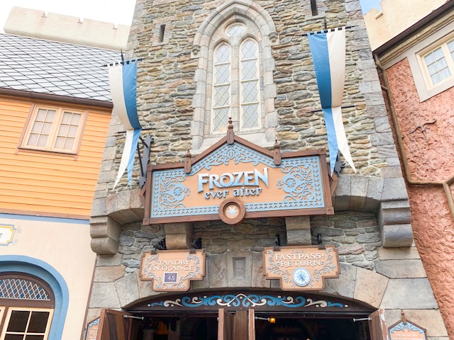 Entrance to Frozen Ever After in Norway Pavilion of Epcot World Showcase