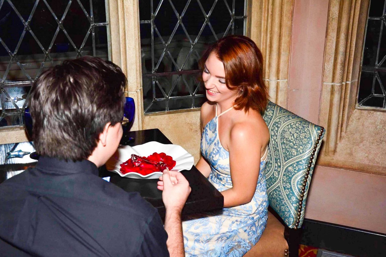 Proposal inside Cinderella's Royal Table in Magic Kingdom