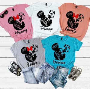 colorful Disney Trip shirts with Mickey ears 