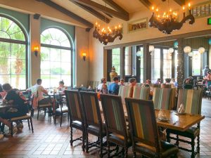 clean dining area with large windows Disney restaurants