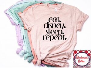 layered shirts that say "eat. Disney. sleep. repeat."