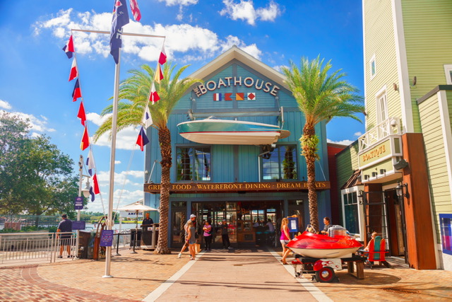 Exterior main entrance of Boathouse at Disney Springs