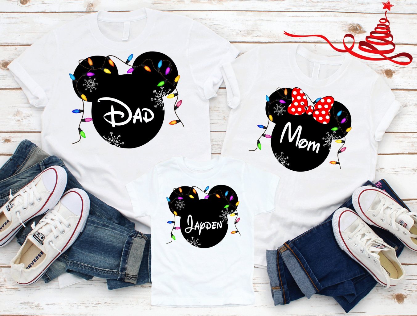 Santa Mickey Mouse Adult T Shirt Disney Trip Matching Shirts Mickey Mouse T  Shirt Christmas Holiday 