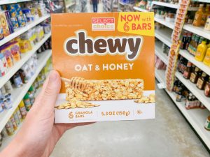 box of chewy oat and honey granola bars Dollar Tree Disney