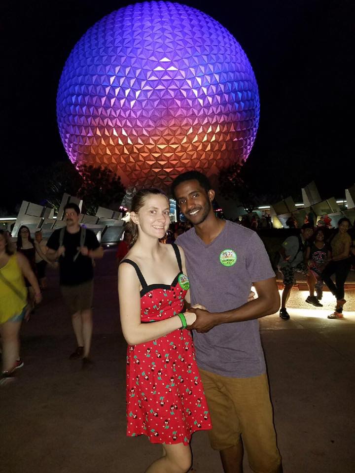 Photo of couple in Epcot.