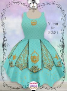 teal dress with gold decorations Disney dresses for women