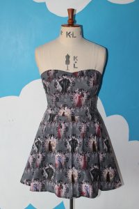 gray dress with Disney villains