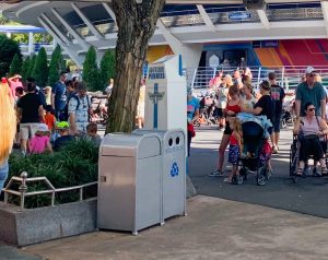 silver trash cans at Disney World Disney secrets