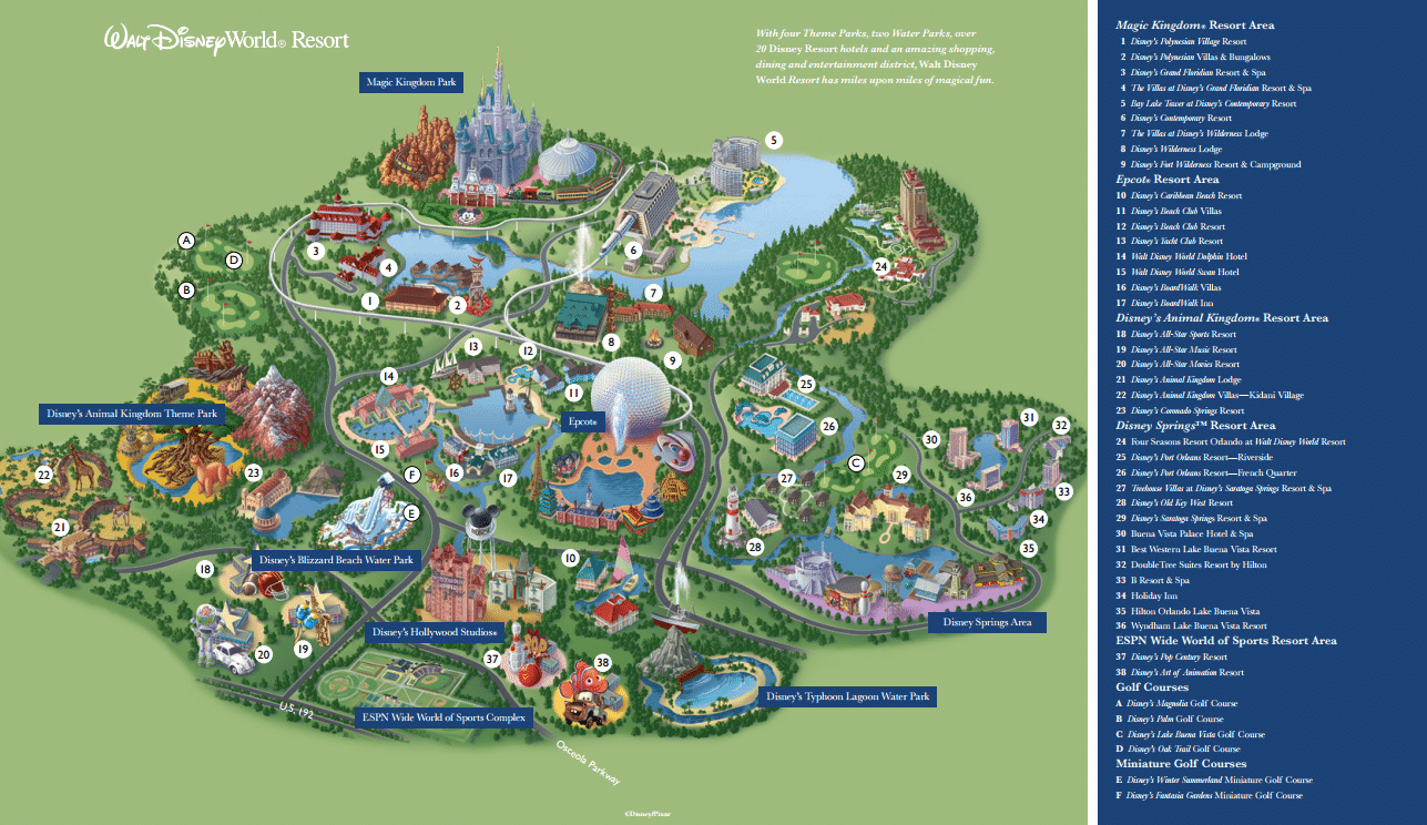 full disney world map