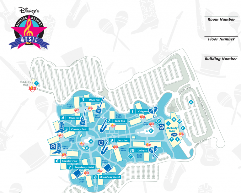 Disney World Resort Map Of All Star music