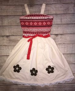 dress with red top and beige bottom Disney dresses for women