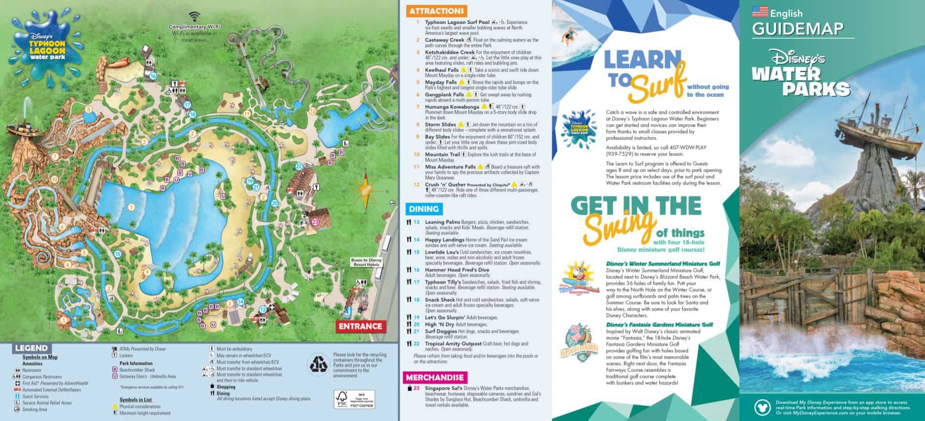 Map of Disney's Typhoon Lagoon Water Park