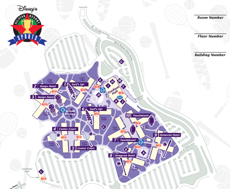 Disney's All-Star Sports Map Of Property