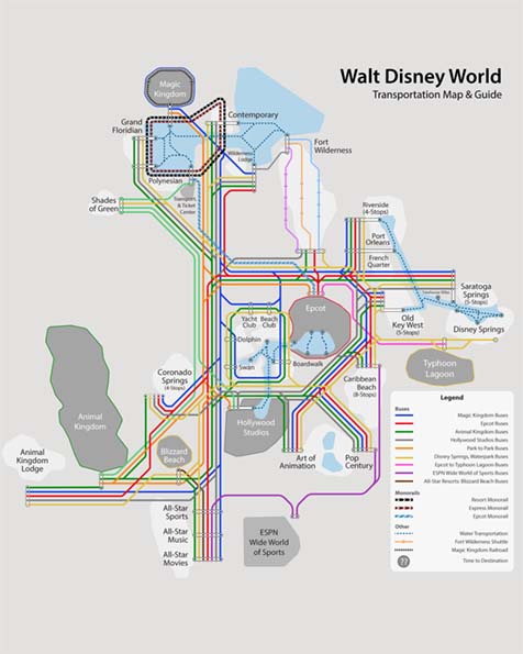 Disney World Map Of Transportation 