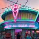 Flo's V8 Cafe, a neon fantastic restaurant in Disneyland California Adventure
