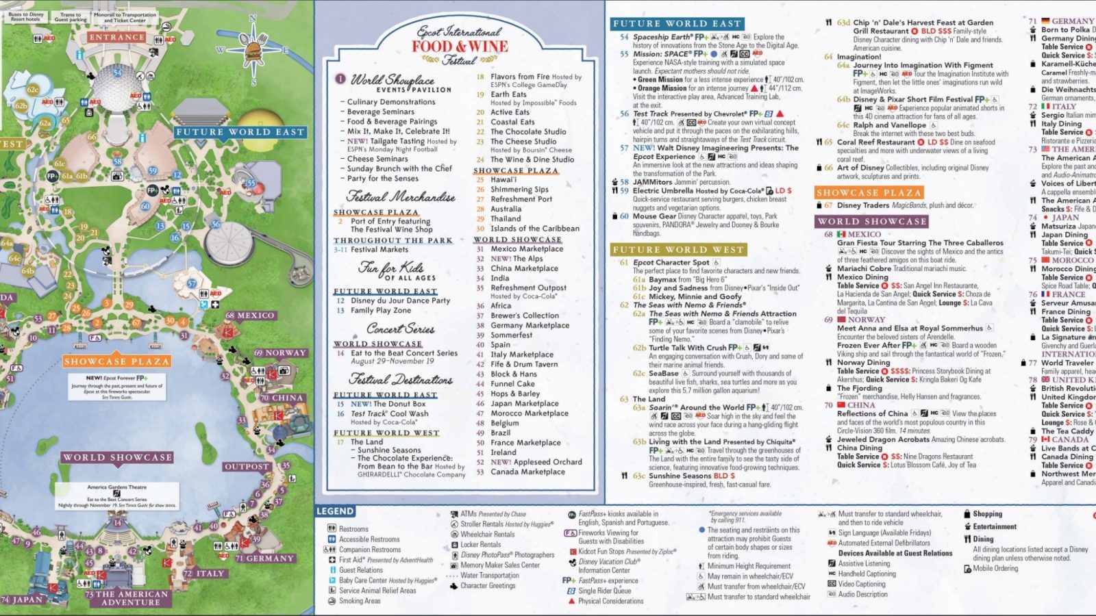 The Official Epcot Map from Disney Website