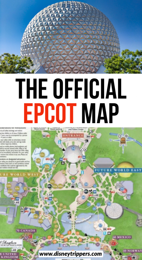 The Official Epcot Map At Walt Disney World | The Official Epcot Map + Tips For Your Visit | Map of Epcot | planning a trip to Epcot | tips for visiting Epcot | how to plan a trip to Disney World | Disney vacation tips | epcot travel tips at Disney #disney #epcot