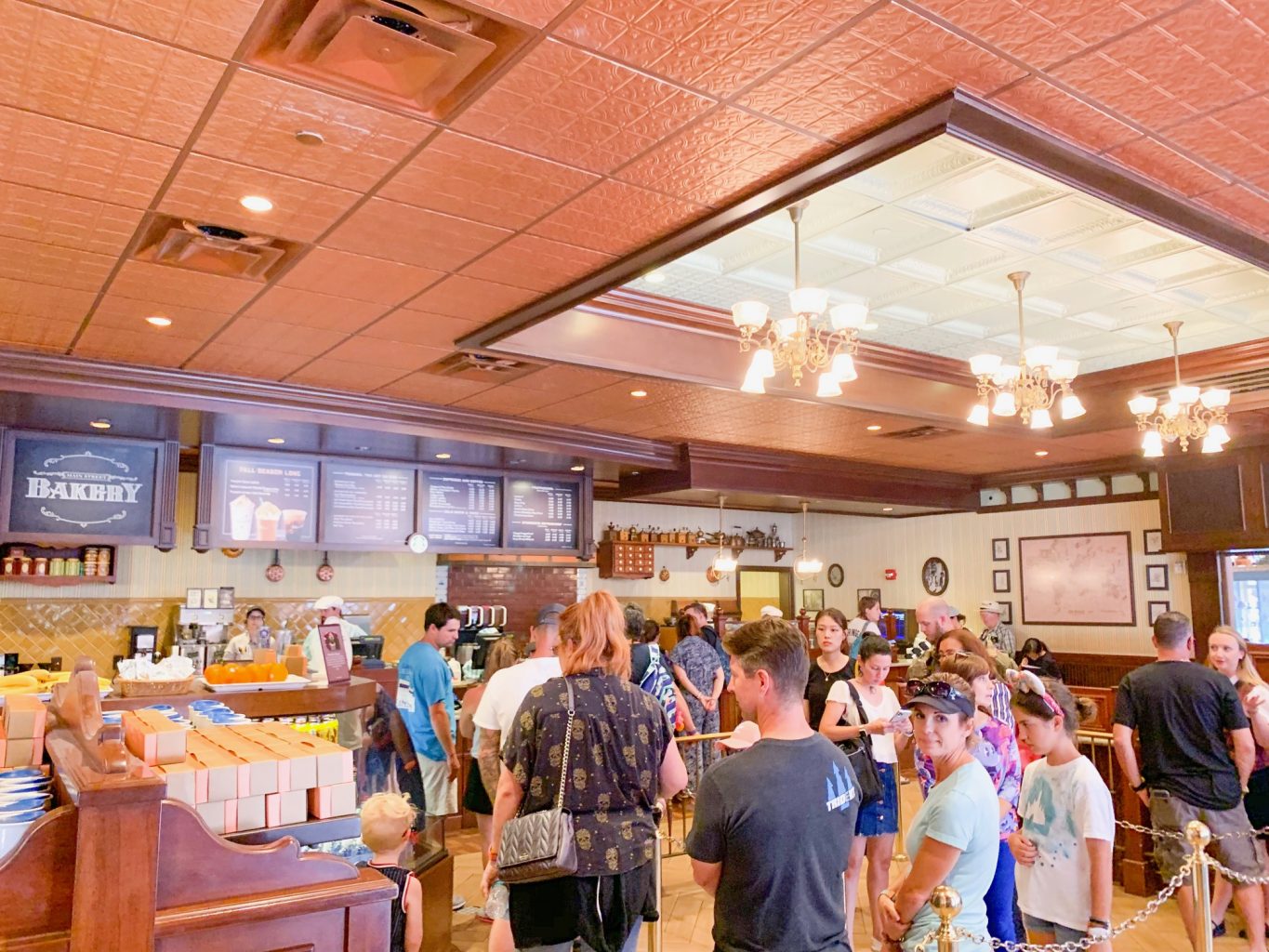 Inside the Main Street Bakery, one of the more familiar Magic Kingdom quick service options