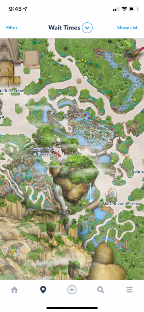 Map of Animal Kingdom's Pandora Land