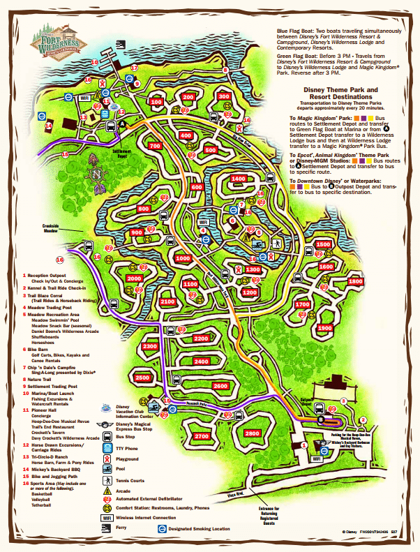 Disney's Fort Wilderness Campground Map