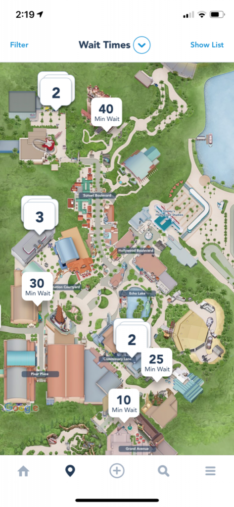 walt disney world hollywood studios map