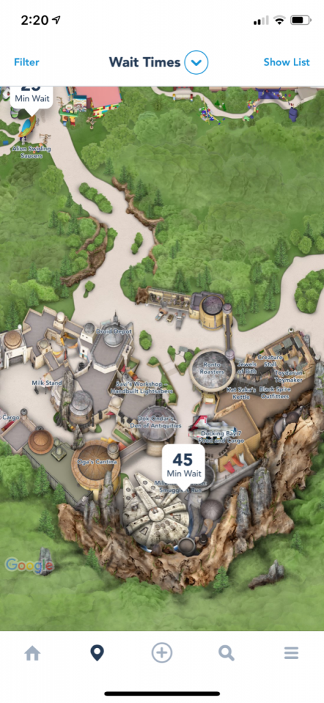 map of Star Wars Land at Hollywood Studios