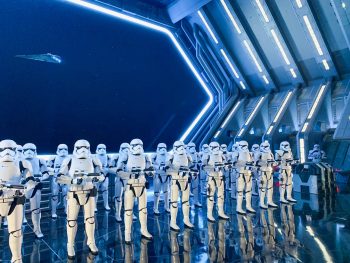 close-up view of Star Wars Storm Troopers In Galaxy's Edge