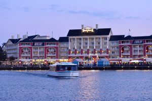 red and white buildings of Disney's BoardWalk free things to do at Disney World