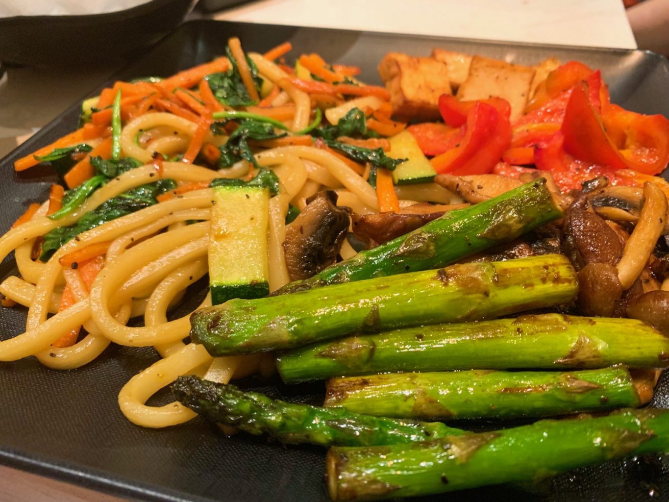 close-up of veggie entree at teppan edo epcot