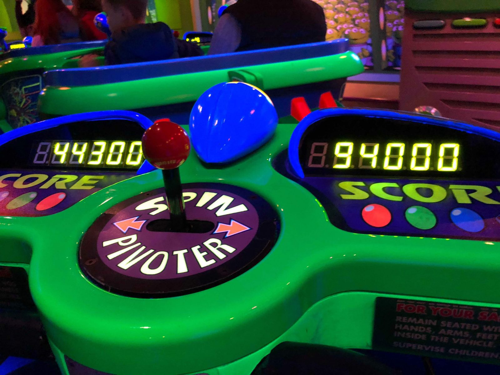 The score board on Buzz Lightyear's Laser Blast, one of the best Disneyland Paris rides