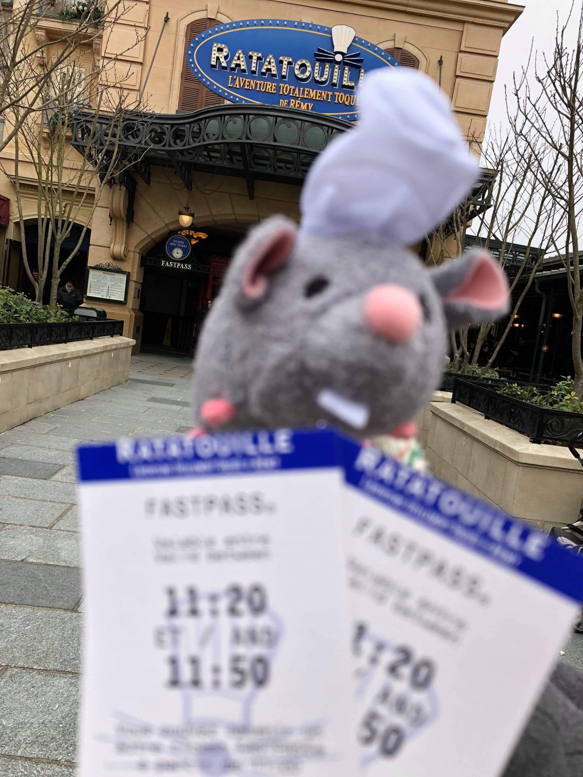 The entrance to the Ratatouille ride at Disneyland Paris