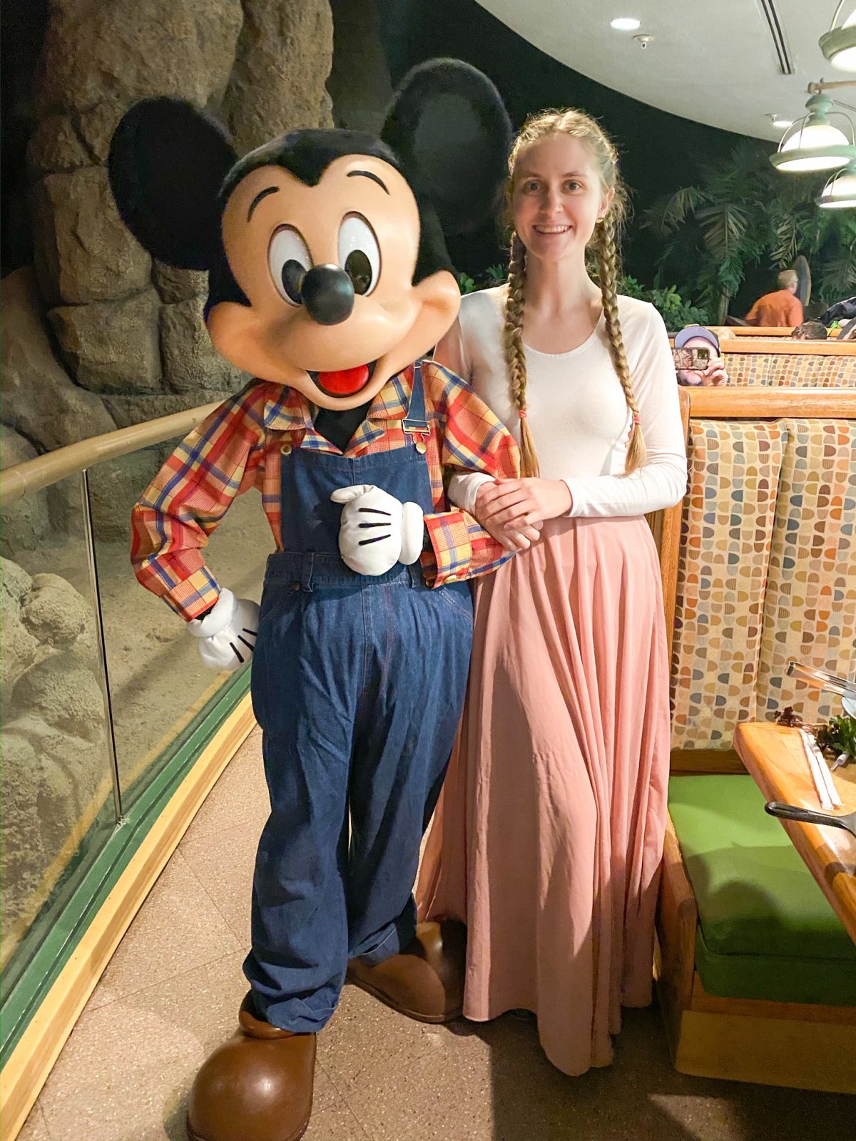 Mickey Mouse with Victoria Yore of Disney Trippers at Garden Grill Character Dining