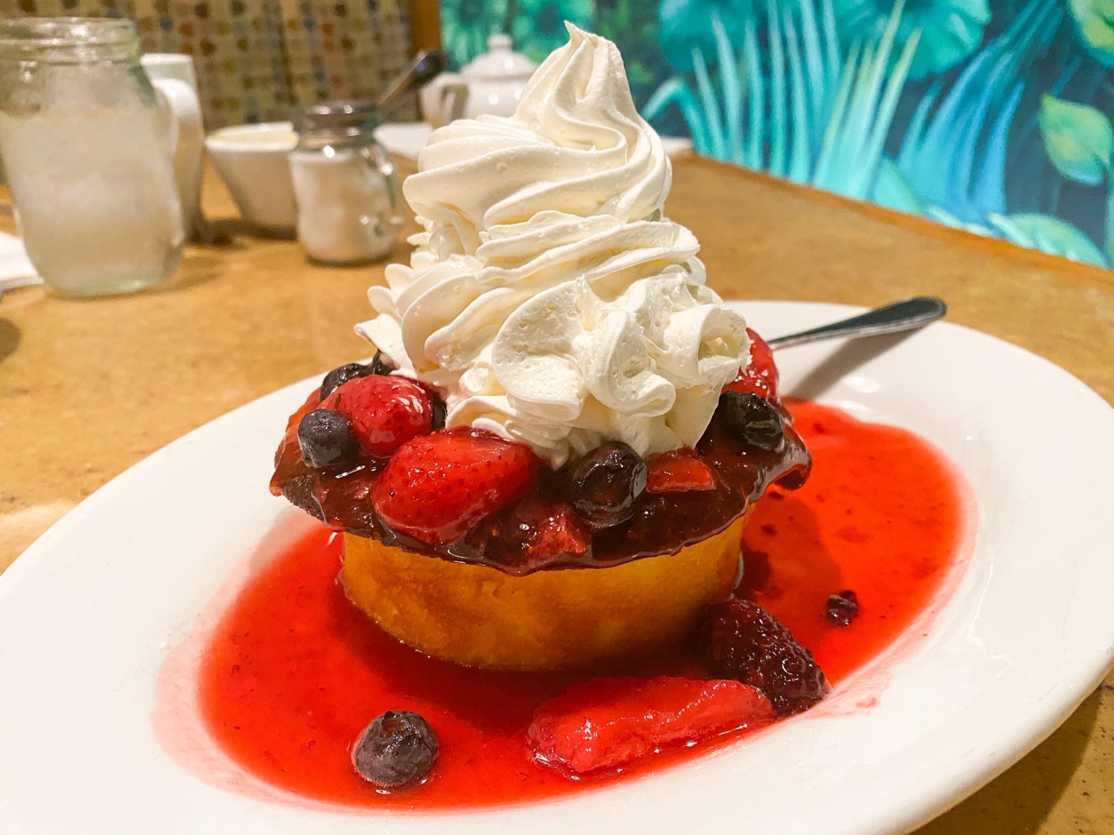 strawberry shortcake with whipped cream at Epcot