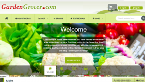screenshot of garden grocer website showcasing grocery delivery at Disney world
