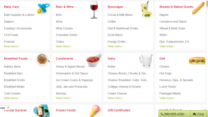 shopping website screen shot showing disney world grocery delivery options