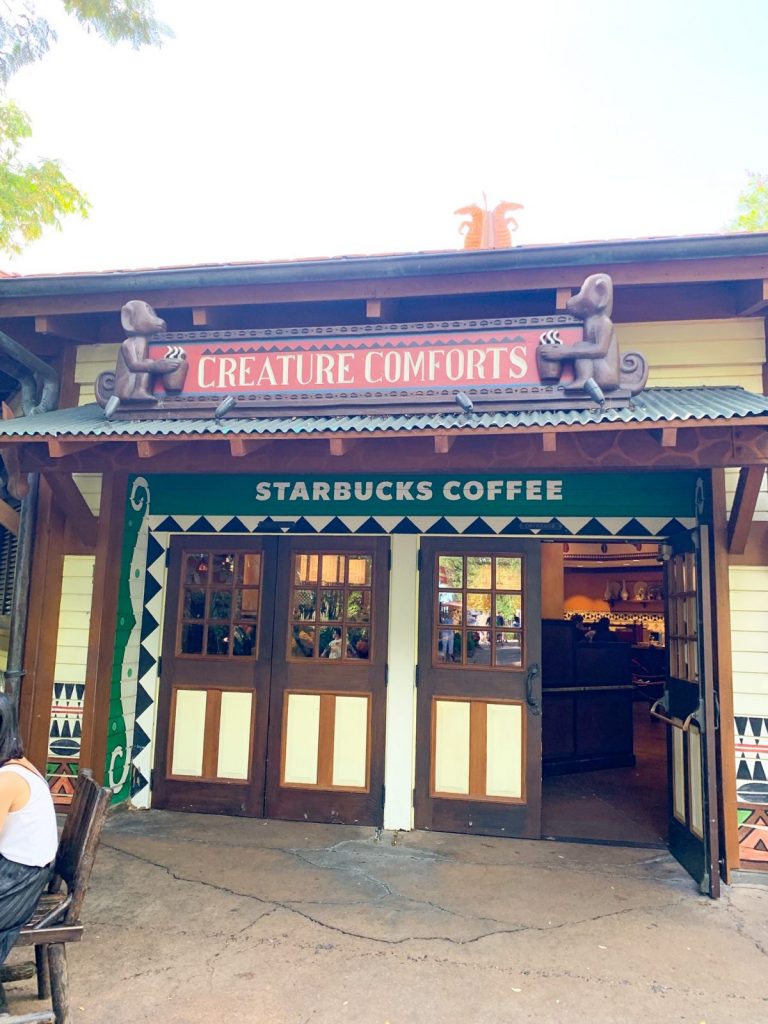 animal themed colorful sign for Starbucks 