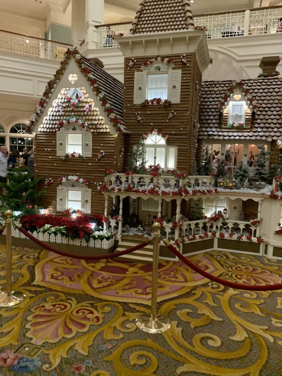 Disney Monorail Hotels gingerbread house in the lobby of the grand Floridian resort