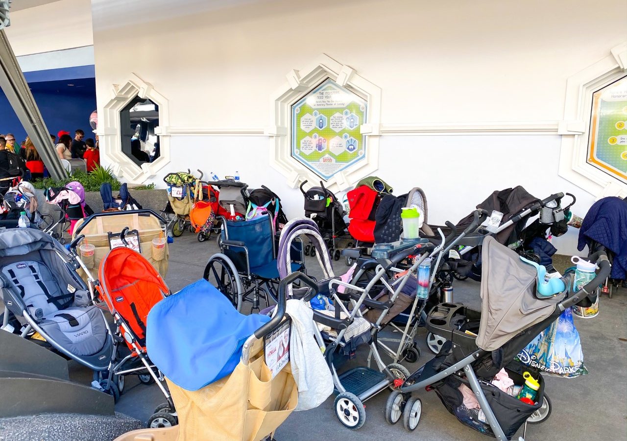 photo of a group of strollers parked