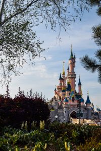 Disneyland Paris Castle surrounded by trees