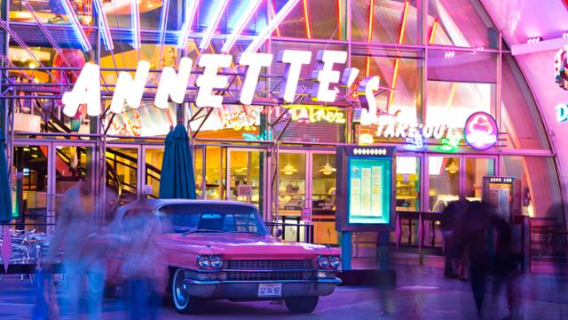 Outside Annette's Diner in Disney Village